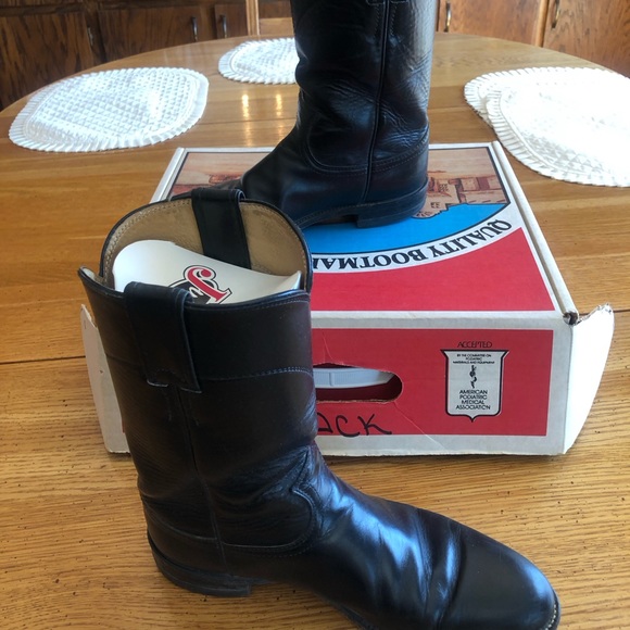 Justin Boots Shoes Womens Black Justin Boots Size 8 B Used In Good